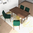 Antares Modern 5 Piece Solid Wood Dining Room & Kitchen Set Walnut Brown