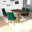 Antares Modern 5 Piece Solid Wood Dining Room & Kitchen Set Walnut Brown