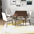 Altus Modern Solid Wood Walnut Dining Room & Kitchen Table and 4 Chair Set