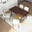 Altus Modern Solid Wood Walnut Dining Room & Kitchen Table and 4 Chair Set