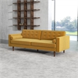 Kearney Mid-Century Modern Tufted Back Gold Velvet Upholstered Sofa