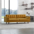 Kearney Mid-Century Modern Tufted Back Gold Velvet Upholstered Sofa