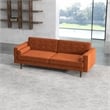 Kearney Mid-Century Modern Tufted Tight Back Velvet Upholstered Sofa in Orange