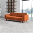 Kearney Mid-Century Modern Tufted Tight Back Velvet Upholstered Sofa in Orange