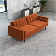 Kearney Mid-Century Modern Tufted Tight Back Velvet Upholstered Sofa in Orange