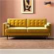 Harriet Mid Century Modern Living Room Velvet Loveseat Sofa in Gold