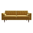 Harriet Mid Century Modern Living Room Velvet Loveseat Sofa in Gold