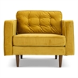Conway Mid-Century Tufted Back Upholstered Velvet Armchair in Gold