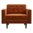 Chester Mid Century Modern Style Tufted  Wide Velvet Armchair in Orange