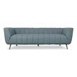 Clodette Mid Century Modern Living Room Genuine Leather Sage Sofa