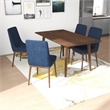 Andrea Modern Solid Wood Walnut Kitchen & Dining Room Table and Chairs for 4