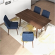 Andrea Modern Solid Wood Walnut Kitchen & Dining Room Table and Chairs for 4