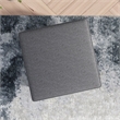 Hudson Mid-Century Square Fabric Linen Upholstered Ottoman in Dark Gray