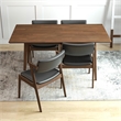 Alcamor Modern Solid Wood Walnut Dining Room & Kitchen Table and 4 Chair Set