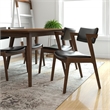 Alcamor Modern Solid Wood Walnut Dining Room & Kitchen Table and 4 Chair Set