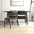 Alcamor Modern Solid Wood Walnut Dining Room & Kitchen Table and 4 Chair Set