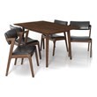 Ascanor Modern Solid Wood Walnut Kitchen & Dining Room Table and Chairs for 4