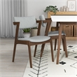 Ariela 5-Piece Dining Room&Kitchen Set with 4 Fabric Dining Chairs in Light Gray