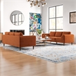 Fatin 2 Piece Velvet Sofa Set in Orange