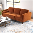 Fatin 2 Piece Velvet Sofa Set in Orange