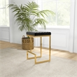 Filomena Black Velvet Upholstered Tufted Kitchen Gold Metal Counter Stool