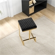 Filomena Black Velvet Upholstered Tufted Kitchen Gold Metal Counter Stool