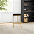 Filomena Black Velvet Upholstered Tufted Kitchen Gold Metal Counter Stool