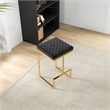 Filomena Black Velvet Upholstered Tufted Kitchen Gold Metal Counter Stool