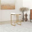 Filomena White Boucle Fabric Upholstered Tufted Kitchen Gold Metal Counter Stool