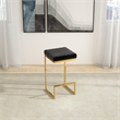 Filomena Modern Black Velvet Upholstered Tufted Kitchen Gold Metal Bar Stool