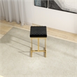 Filomena Modern Black Velvet Upholstered Tufted Kitchen Gold Metal Bar Stool