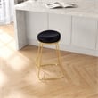 Regina Modern Black Velvet Kitchen Furniture Island Counter Gold Metal Stool