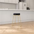 Regina Modern Black Velvet Kitchen Furniture Island Counter Gold Metal Stool