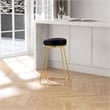 Regina Modern Black Velvet Kitchen Furniture Island Counter Gold Metal Stool