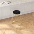 Regina Modern Black Velvet Kitchen Furniture Island Counter Gold Metal Stool