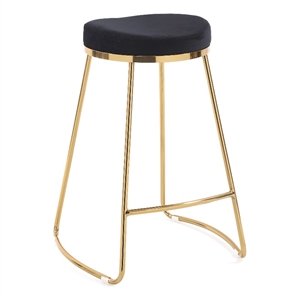 brigham modern black velvet kitchen furniture island counter gold metal stool