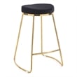 Regina Modern Black Velvet Kitchen Furniture Island Counter Gold Metal Stool