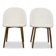 Violeta Cream Boucle Fabric with Gold Metal Leg Cute Kitchen Chair Set of 2
