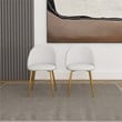 Violeta Cream Boucle Fabric with Gold Metal Leg Cute Kitchen Chair Set of 2