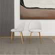 Violeta Cream Boucle Fabric with Gold Metal Leg Cute Kitchen Chair Set of 2