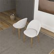 Violeta Cream Boucle Fabric with Gold Metal Leg Cute Kitchen Chair Set of 2