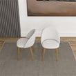 Violeta Cream Boucle Fabric with Gold Metal Leg Cute Kitchen Chair Set of 2