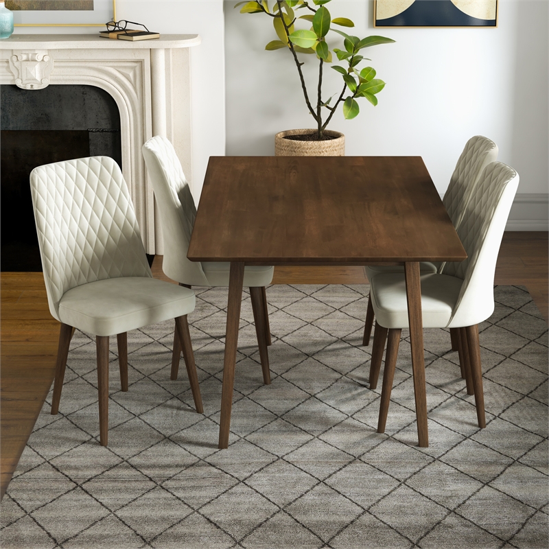 Aveline Mid Century Modern 5 Piece Dining Room Set