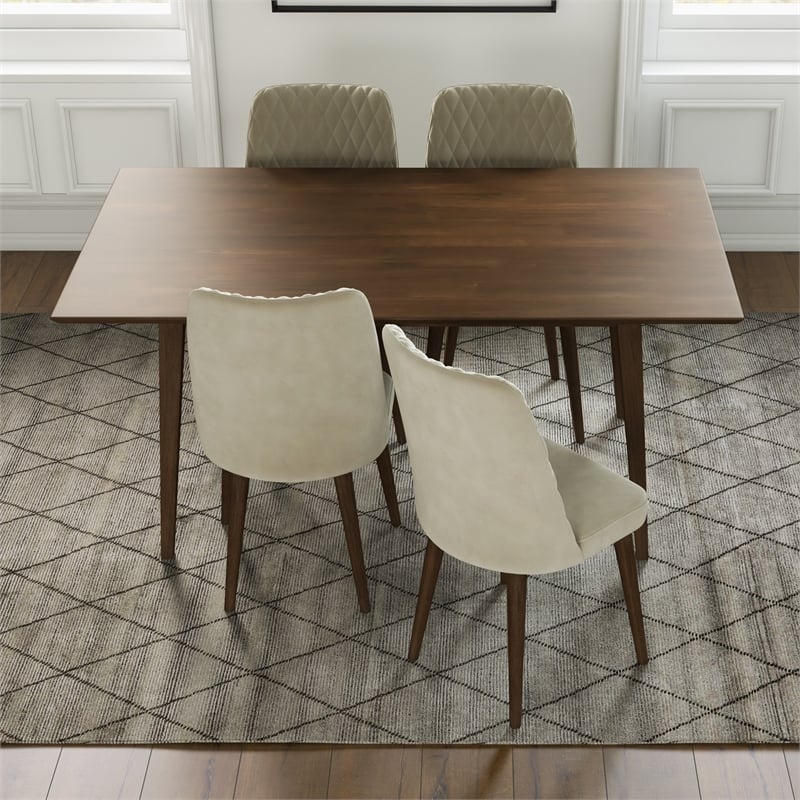 Aveline Mid Century Modern 5 Piece Dining Room Set