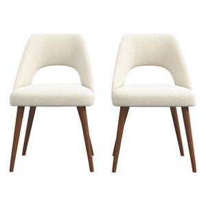 avol modern furniture style beige boucle fabric  dining chair set of 2