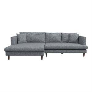denise grey linen modern living room corner sectional sofa