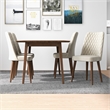 Alpen Modern Solid Wood Walnut Dining Table and 4 Chair Set
