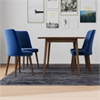 Alpen Mid-Century Style 5 Piece Solid Wood Dining Set Walnut Brown
