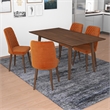 Alpen Mid Century Modern Solid Wood 5 Piece Dining Room & Kitchen Set