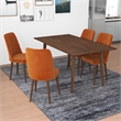 Alpen Mid Century Modern Solid Wood 5 Piece Dining Room & Kitchen Set